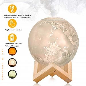 diffuseur huiles essentielles lampe sphere lune trois couleurs relaxant 2