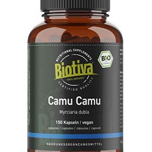 150 capsules de camu camu bio 700mg par capsule Source naturelle de vitamine C Issu de cueillettes sauvages sans additifs fabrique en Allemagne DE OKO 005 0