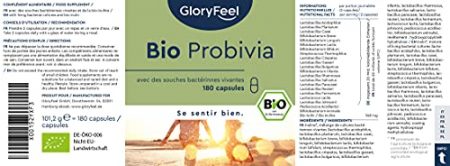 Bio Probivia Ferments Lactiques avec de lInuline organique 180 Gelules Gastro Resistantes Vegan 20 Milliards dUFC par jour Complement alimentaire 0 4