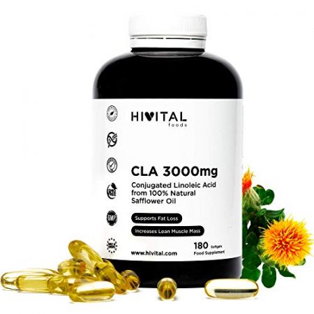 CLA Acide Linoleique Conjugue 3000 mg par dose 180 capsules dhuile vegetale de Carthame 100 naturelle Pour perdre du poids et augmenter la croissance musculaire naturellement 0