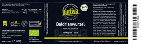 Capsules de valeriane bio 150 capsules Racine de valeriane moulue 700mg par capsule Conditionne et controle en Allemagne vegan 0 0