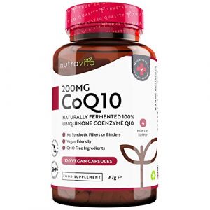 Coenzyme Q10 200mg par Capsule 120 Capsules vegane de CoQ10 fortement concentrees provision de 4 mois Fabrique au Royaume Uni par Nutravita 0