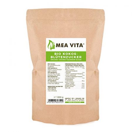 MeaVita Sucre de Fleurs de Cocotier Biologique Non Raffine en Sac 1 kg 0 0