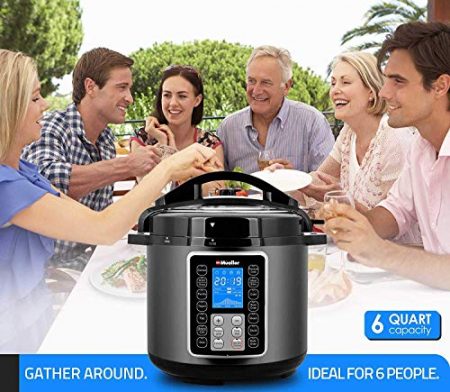Mueller 6 Quart Pressure Cooker 10 in 1 Cook 2 Dishes at Once Tempered Glass Lid incl Saute Slow Cooker Rice Cooker Yogurt Maker and Much More 0 2