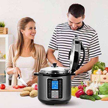 Mueller 6 Quart Pressure Cooker 10 in 1 Cook 2 Dishes at Once Tempered Glass Lid incl Saute Slow Cooker Rice Cooker Yogurt Maker and Much More 0 4