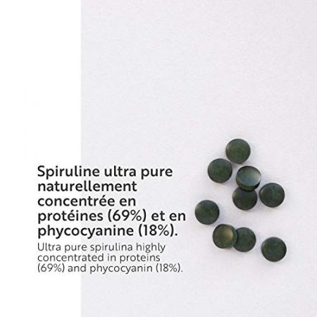 Spiruline Bio 500 mg 100 Pure Sans Excipient Immunite Anti Fatigue Riche en Proteines Vegetales Phycocianine Mineraux et Vitamines Certifiee Bio par Ecocert 500 comprimes Nutrivita 0 3