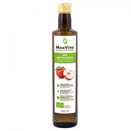 Vinaigre de cidre de pomme biologique MeaVita naturellement trouble et non filtre avec des noix de vinaigre paquet de 2 2 x 500 ml 0 0