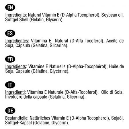 Vitamine E Naturelle 400 UI D Alpha Tocopherol 200 capsules plus de 6 mois de traitement Protege vos cellules des dommages oxydatifs et garde la peau et les cheveux en bonne sante 0 3
