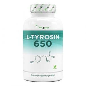 L Tyrosine 240 capsules 1300 mg par portion journaliere 4 mois dapprovisionnement Vegetalien Dosage eleve Acide amine 0
