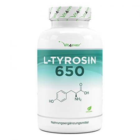 L Tyrosine 240 capsules 1300 mg par portion journaliere 4 mois dapprovisionnement Vegetalien Dosage eleve Acide amine 0